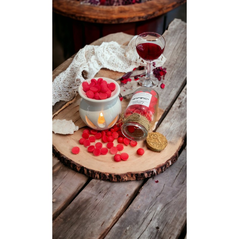 Σταγόνες wax melts με άρωμα ''Cabernet Savignon'' σε μπουκαλάκι με φελλό