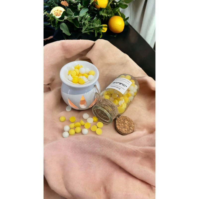 Σταγόνες wax melts με άρωμα ''Σιτρονέλα'' σε μπουκαλάκι με φελλό