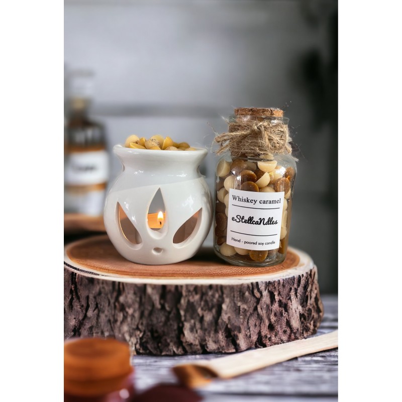 Σταγόνες wax melts με άρωμα ''Whiskey Caramel'' σε μπουκαλάκι με φελλό